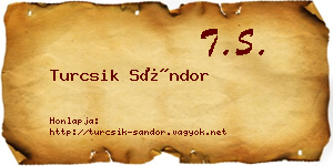 Turcsik Sándor névjegykártya